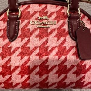 Coach Sydney Satchel with Houndstooth Print